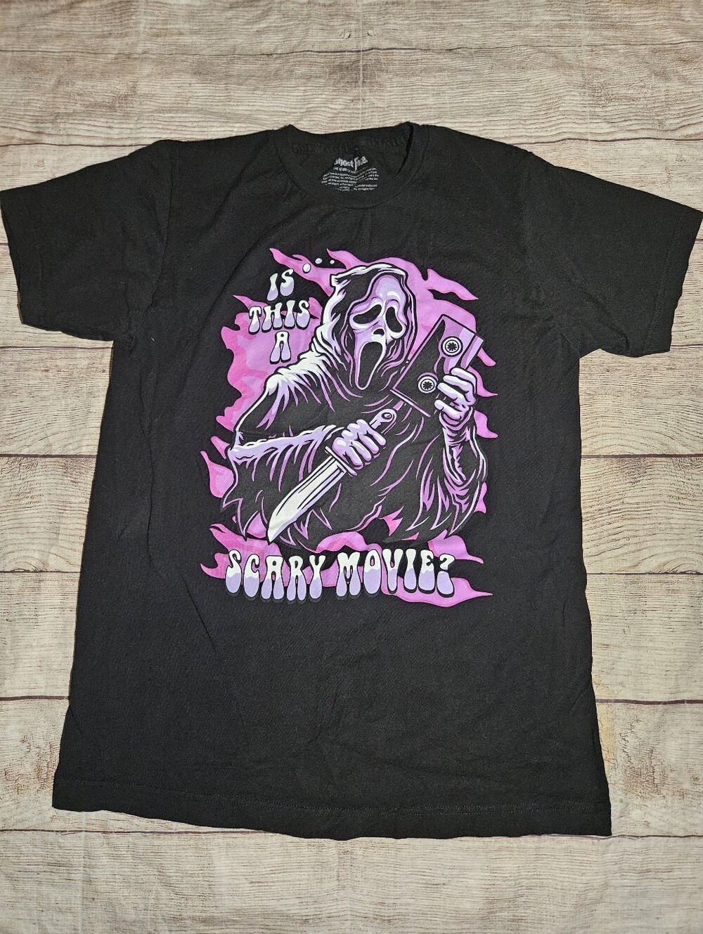 Scream ghost face horror scary movies graphic tee shirt